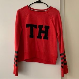 Red & Black Cropped Tommy Hilfiger Sweatshirt
